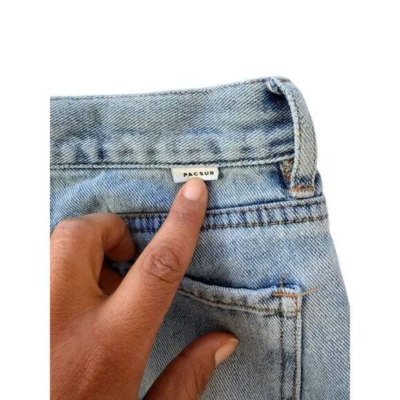 PacSun Womens Light Wash Low-Rise Straight Jeans With Button Fly Size 23 - Picture 10 of 16